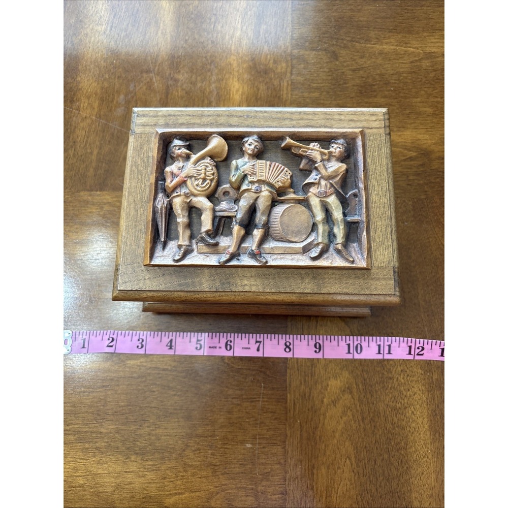 Wooden music box. Swiss Reuge music-Edelweiss Lara's theme. 6"Wx 7.5"L x 3.5"H